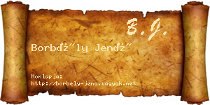 Borbély Jenő névjegykártya