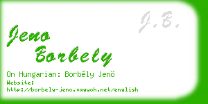 jeno borbely business card
